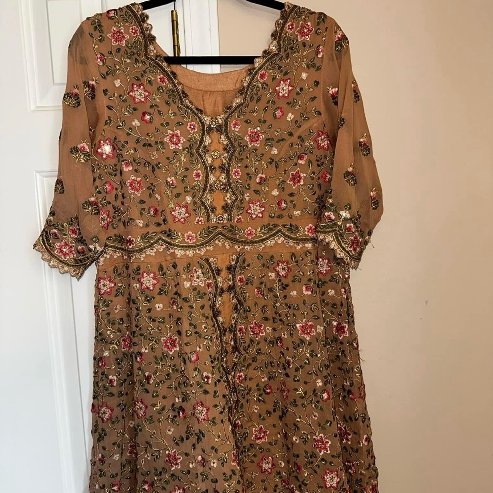 Nude rose gold Punjabi palazzo salwar suit - Picture 1 of 5